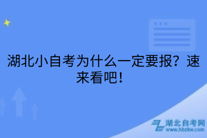 湖北小自考為什么一定要報(bào)？速來看吧！