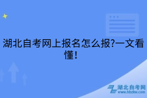 湖北自考網(wǎng)上報名怎么報?一文看懂！