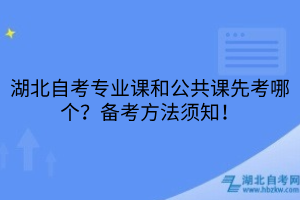 湖北自考專業(yè)課和公共課先考哪個(gè)？備考方法須知！