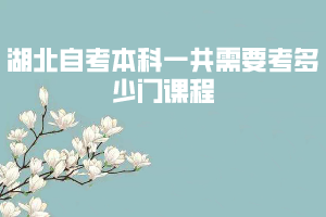 湖北自考本科一共需要考多少門課程 湖北自考本科一共需要考多少門課程