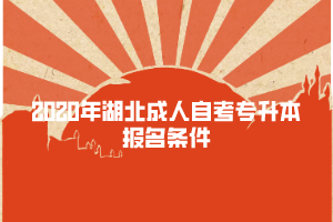 2020年湖北成人自考專升本報名條件
