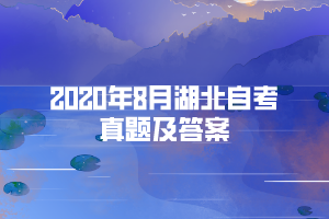 2020年8月湖北自考行政管理學部分真題及答案
