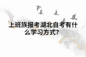上班族報考湖北自考有什么學(xué)習(xí)方式？