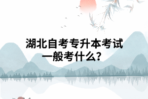 湖北自考專升本考試一般考什么？
