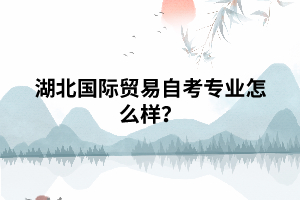 湖北國際貿(mào)易自考專業(yè)怎么樣？