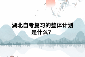 湖北自考復習的整體計劃是什么？