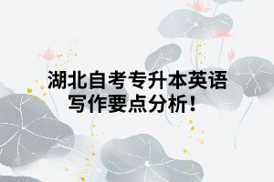 湖北自考專升本英語寫作要點(diǎn)分析！