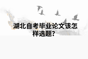 湖北自考畢業(yè)論文該怎樣選題？
