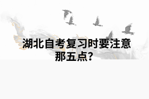 湖北自考復習時要注意那五點？