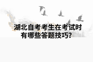 湖北自考考生在考試時(shí)有哪些答題技巧？