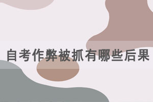 自考作弊被抓有哪些后果？