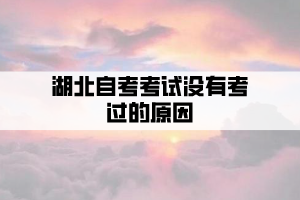湖北自考考試沒有考過的原因有哪些？