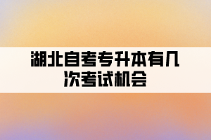 湖北自考專(zhuān)升本有幾次考試機(jī)會(huì)？