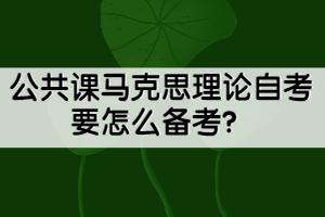公共課馬克思理論自考要怎么備考？