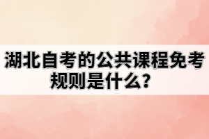 湖北自考的公共課程免考規(guī)則是什么？