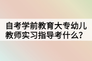 自考學(xué)前教育大專幼兒教師實(shí)習(xí)指導(dǎo)考什么？
