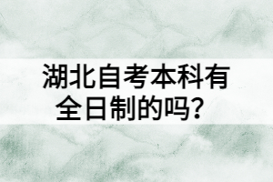 湖北自考本科有全日制的嗎？