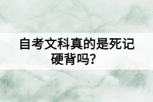 自考文科真的是死記硬背嗎？還有這些學(xué)習(xí)方法！