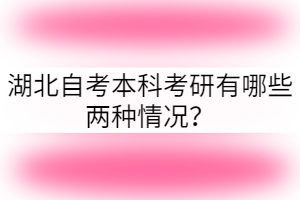 湖北自考本科考研有哪些兩種情況？
