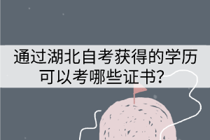 通過湖北自考獲得的學歷可以考哪些證書？