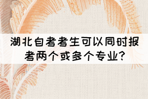 湖北自考考生可以同時(shí)報(bào)考兩個(gè)或多個(gè)專(zhuān)業(yè)? 湖北自考考生可以同時(shí)報(bào)考兩個(gè)或多個(gè)專(zhuān)業(yè)?