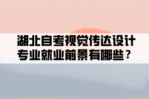 湖北自考視覺傳達設計專業(yè)就業(yè)前景有哪些？