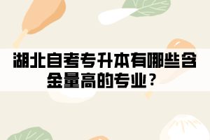 湖北自考專升本有哪些含金量高的專業(yè)？