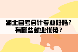 湖北自考會(huì)計(jì)專(zhuān)業(yè)好嗎？有哪些就業(yè)優(yōu)勢(shì)？