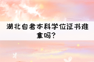 湖北自考本科學位證書難拿嗎？