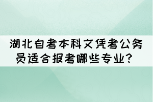 湖北自考本科文憑考公務(wù)員適合報(bào)考哪些專(zhuān)業(yè)？