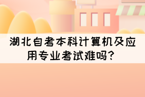 湖北自考本科計算機及應(yīng)用專業(yè)考試難嗎？