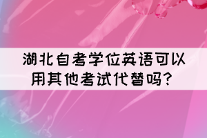 湖北自考學(xué)位英語可以用其他考試代替嗎？