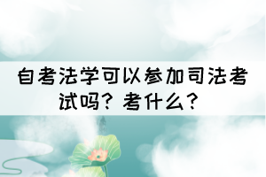 自考法學(xué)可以參加司法考試嗎？考什么？