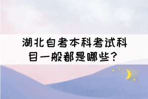 湖北自考本科考試科目一般都是哪些？