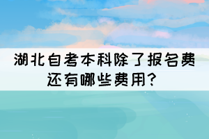 湖北自考本科除了報(bào)名費(fèi)還有哪些費(fèi)用？