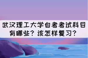 武漢理工大學(xué)自考考試科目有哪些？該怎樣復(fù)習(xí)？