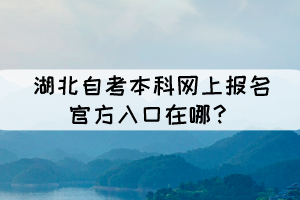 湖北自考本科網(wǎng)上報名官方入口在哪？