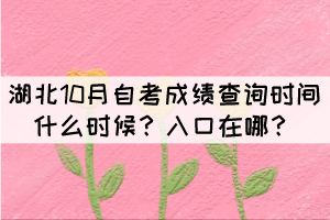 湖北10月自考成績(jī)查詢時(shí)間什么時(shí)候？入口在哪？