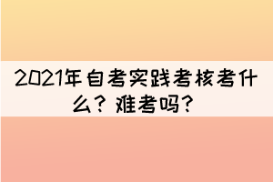 2021年自考實(shí)踐考核考什么？難考嗎？