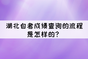 湖北自考成績(jī)查詢(xún)的流程是怎樣的？