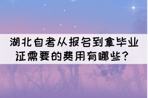 湖北自考從報(bào)名到拿畢業(yè)證需要的費(fèi)用有哪些？