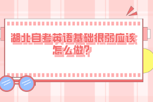 湖北自考英語基礎(chǔ)很弱應(yīng)該怎么做？