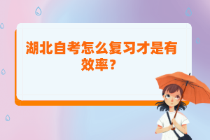 湖北自考怎么復(fù)習才是有效率？