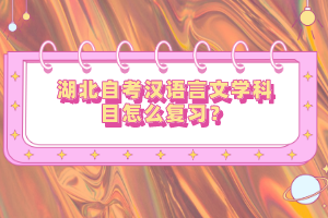 湖北自考漢語言文學科目怎么復(fù)習？