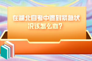在湖北自考中遇到緊急狀況該怎么辦？