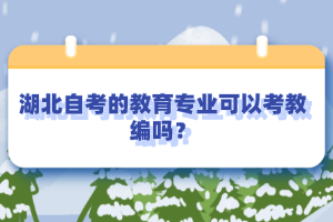 湖北自考的教育專業(yè)可以考教編嗎？