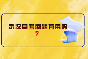 武漢自考刷題有用嗎？