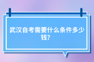 武漢自考需要什么條件多少錢？