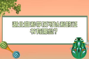 湖北自考學(xué)歷可以考的證書有哪些？