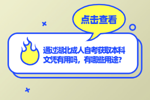 通過湖北成人自考獲取本科文憑有用嗎，有哪些用途？